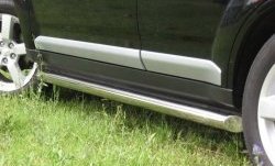 14 849 р. Защита порогов из круглой трубы диаметром 63 мм (дорестайлинг) Russtal  Mitsubishi Outlander  CU (2003-2009) (Со скосами на торцах под 45°). Увеличить фотографию 1