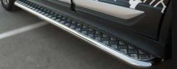 19 749 р. Порожки для ног (Ø42) Russtal Mitsubishi Outlander GF 2-ой рестайлинг (2015-2018) (лист - алюминий, профиль - сталь). Увеличить фотографию 1