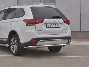 12 899 р. Защита заднего бампера (Ø42 мм, нержавейка) SLITKOFF Mitsubishi Outlander GF 3-ий рестайлинг (2018-2022). Увеличить фотографию 2