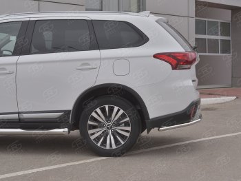 12 899 р. Защита заднего бампера (Ø42 мм, нержавейка) SLITKOFF Mitsubishi Outlander GF 3-ий рестайлинг (2018-2022). Увеличить фотографию 3