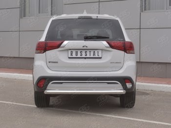 13 549 р. Защита заднего бампера (Ø63 мм, нержавейка) Russtal Mitsubishi Outlander GF 3-ий рестайлинг (2018-2024). Увеличить фотографию 1