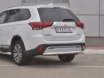 13 549 р. Защита заднего бампера (Ø63 мм, нержавейка) Russtal Mitsubishi Outlander GF 3-ий рестайлинг (2018-2024). Увеличить фотографию 2