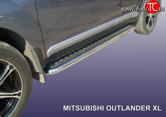 13 549 р. Широкая защита порогов Slitkoff  Mitsubishi Outlander  XL (2005-2009)