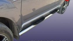 13 949 р. Защита порогов из трубы d76 мм с пластиковыми вставками для ног Slitkoff  Mitsubishi Outlander  XL (2005-2009) (Нержавейка, Полированная). Увеличить фотографию 1