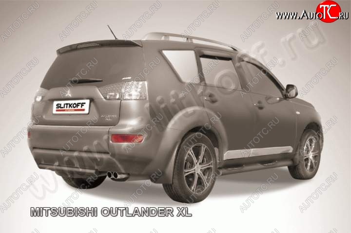 6 999 р. Защита задняя Slitkoff  Mitsubishi Outlander  XL (2005-2009) (Цвет: серебристый)