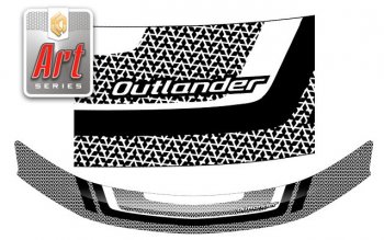 2 349 р. Дефлектор капота CA-Plastiс  Mitsubishi Outlander  XL (2005-2009) (Серия Art серебро). Увеличить фотографию 1