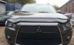 Сетка на бампер Russtal (черная) Mitsubishi Outlander XL (CW)  рестайлинг (2010-2013)