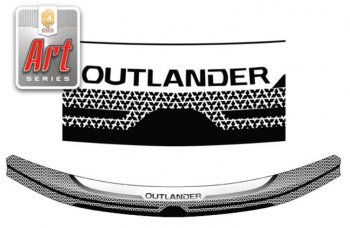 2 349 р. Дефлектор капота CA-Plastiс  Mitsubishi Outlander  GF (2012-2014) (Серия Art графит). Увеличить фотографию 1