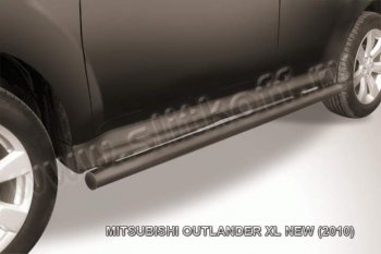 7 749 р. Защита порогов Slitkoff  Mitsubishi Outlander  XL (2010-2013) (Цвет: серебристый). Увеличить фотографию 1