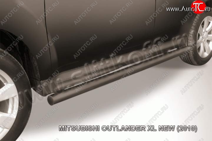 10 949 р. Защита порогов Slitkoff Mitsubishi Outlander XL (CW)  рестайлинг (2010-2013) (Цвет: серебристый)