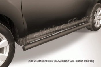 8 349 р. Защита порогов Slitkoff  Mitsubishi Outlander  XL (2010-2013) (Цвет: серебристый). Увеличить фотографию 1