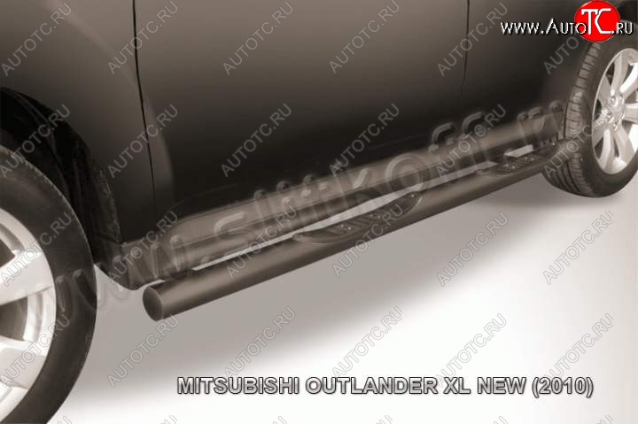 13 749 р. Защита порогов Slitkoff Mitsubishi Outlander XL (CW)  рестайлинг (2010-2013) (Цвет: серебристый)