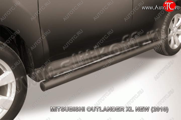 8 349 р. Защита порогов Slitkoff  Mitsubishi Outlander  XL (2010-2013) (Цвет: серебристый)