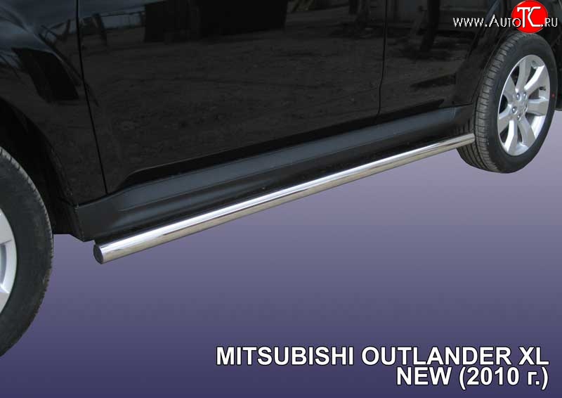 15 649 р. Защита порогов из круглой трубы диаметром 57 мм Slitkoff Mitsubishi Outlander XL (CW)  рестайлинг (2010-2013) (Нержавейка, Полированная)