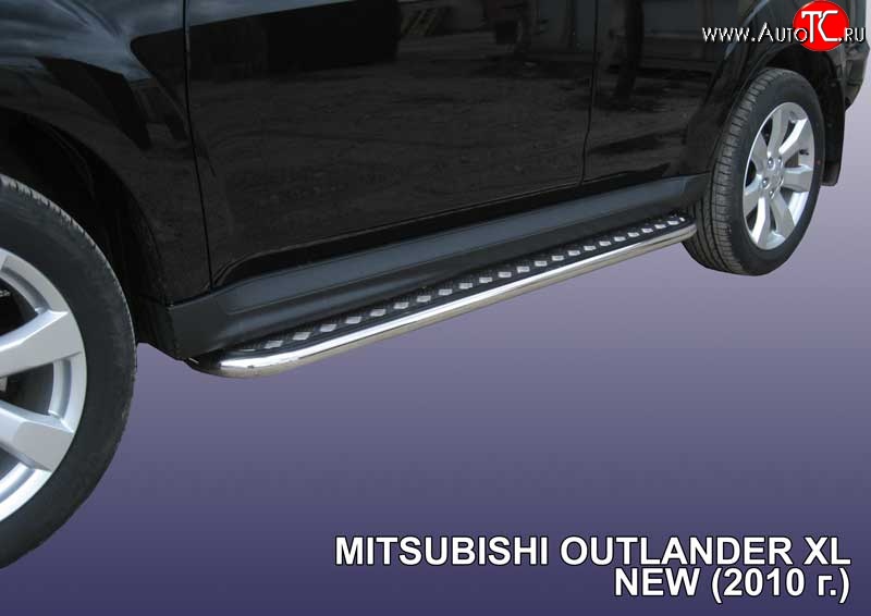 13 549 р. Широкая защита порогов Slitkoff  Mitsubishi Outlander  XL (2010-2013)