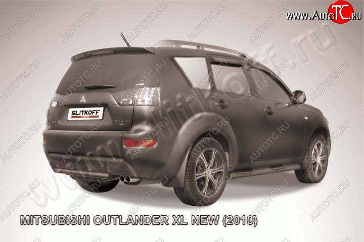 6 999 р. Защита задняя Slitkoff  Mitsubishi Outlander  XL (2010-2013) (Цвет: серебристый)