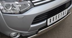 27 999 р. Защита переднего бампера (2 трубыØ75х42 мм, нержавейка) Russtal  Mitsubishi Outlander  GF (2012-2014). Увеличить фотографию 2