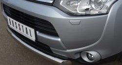 Одинарная защита переднего бампера диаметром 76 мм Russtal Mitsubishi Outlander GF дорестайлинг (2012-2014)