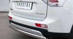 Защита заднего бампера (Ø75x42 мм, нержавейка) Russtal Mitsubishi Outlander GF 1-ый рестайлинг (2014-2016)