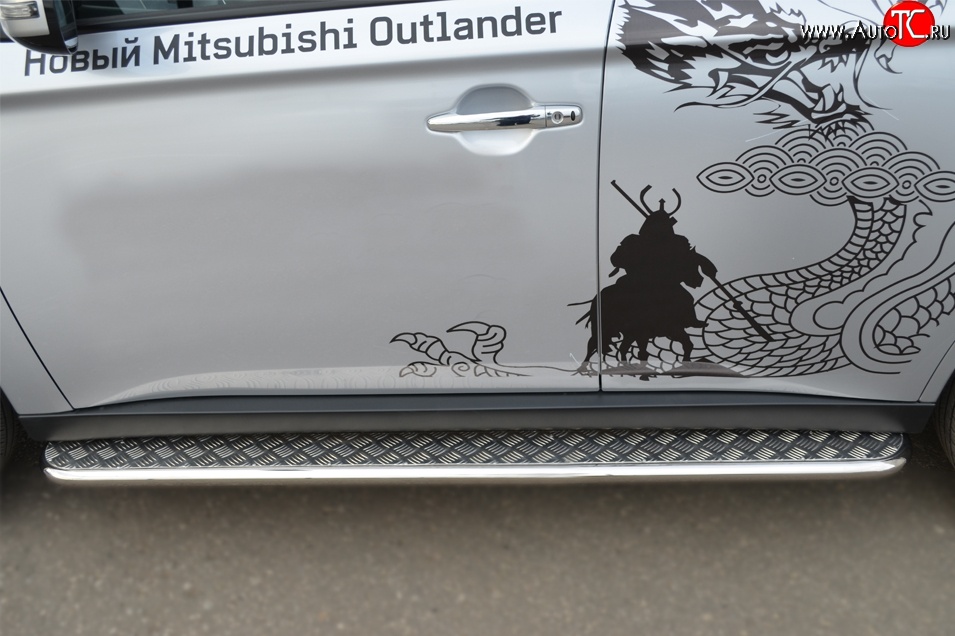 20 749 р. Широкая защита порогов Russtal  Mitsubishi Outlander  GF (2012-2014)