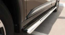 31 649 р. Защита порогов с круглыми вставками для ног из овальной трубы диаметром 120x60 мм Russtal  Mitsubishi Outlander  GF (2015-2018). Увеличить фотографию 2