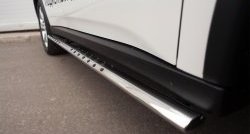 20 749 р. Защита порогов с круглыми вставками для ног из овальной трубы диаметром 75x42 мм (рестайлинг) Russtal Mitsubishi Outlander GF 1-ый рестайлинг (2014-2016). Увеличить фотографию 4