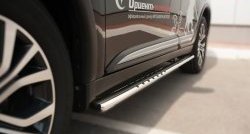 27 699 р. Защита порогов с круглыми вставками для ног из овальной трубы диаметром 75x42 мм (рестайлинг) Russtal Mitsubishi Outlander GF 2-ой рестайлинг (2015-2018). Увеличить фотографию 3