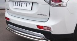 15 999 р. Защита заднего бампера (Ø63 и 42 мм, нержавейка) Russtal  Mitsubishi Outlander  GF (2014-2016). Увеличить фотографию 3