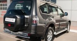 20 849 р. Защита заднего бампера (Ø63 и 42 мм, нержавейка) Russtal  Mitsubishi Pajero  4 V90 (2014-2020). Увеличить фотографию 4