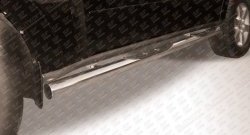 13 949 р. Защита порогов из трубы d76 мм с пластиковыми вставками для ног Slitkoff  Mitsubishi Pajero  4 V90 (2006-2015) (Нержавейка, Полированная). Увеличить фотографию 1