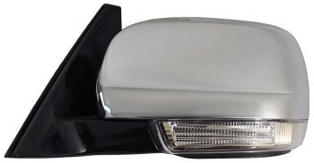9 299 р. Боковое левое зеркало заднего вида SAT (складное, обогрев, поворот, 8 контактов, хром) Mitsubishi Pajero 4 V80 дорестайлинг (2006-2011) (Неокрашенное). Увеличить фотографию 1