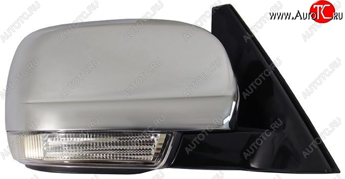 9 299 р. Боковое правое зеркало заднего вида SAT (складное, обогрев, поворот, 8 контактов, хром) Mitsubishi Pajero 4 V80 дорестайлинг (2006-2011) (Неокрашенное)