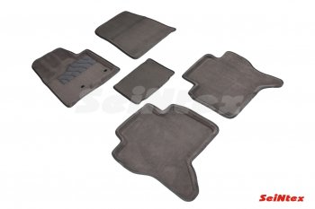 Комплект ворсовых ковриков в салон Seintex (3D, текстиль) Mitsubishi Pajero 4 V80 3 дв. 1-ый рестайлинг (2011-2014)  (серые)
