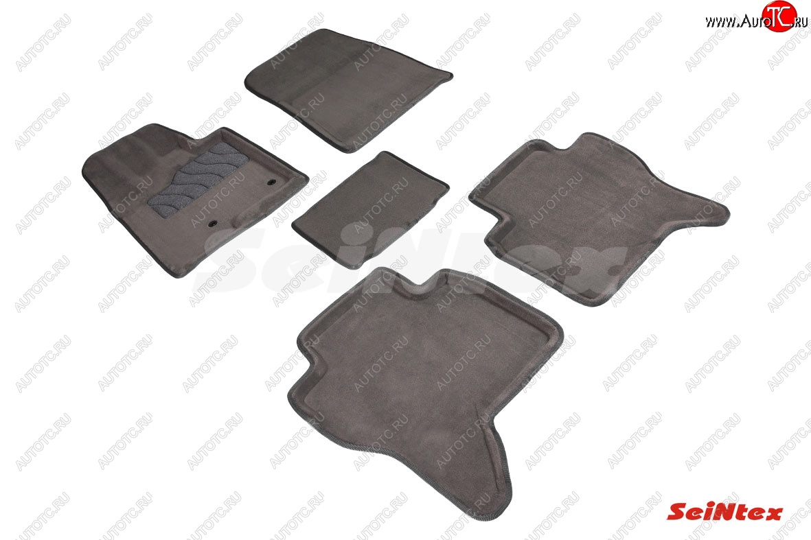 4 499 р. Комплект ворсовых ковриков в салон Seintex (3D, текстиль)  Mitsubishi Pajero ( 4 V90,  4 V80) (2006-2020) (серые)