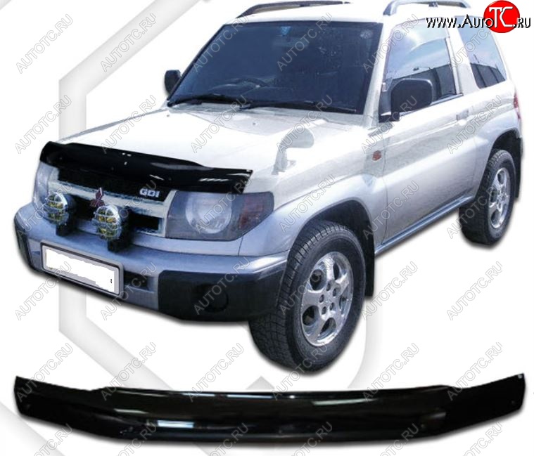 1 989 р. Дефлектор капота (H61-H77 5D, 1.8 л.) CA-Plastic  Mitsubishi Pajero iO (1998-2007) (Classic черный, Без надписи)