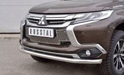 3 749 р. Защитная решётка в воздуховод бампера Berkut (нержавейка) Mitsubishi Pajero Sport QE дорестайлинг (2015-2021). Увеличить фотографию 2