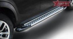 Пороги из алюминиевого профиля Souz-96 Mitsubishi Pajero Sport 3 QE дорестайлинг (2015-2021)