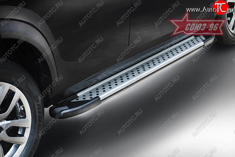 8 999 р. Пороги из алюминиевого профиля Souz-96  Mitsubishi Pajero Sport  3 QE (2015-2021)