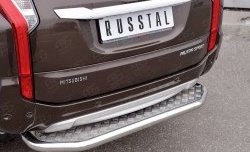 11 449 р. Защита заднего бампера (Ø63 мм, нержавейка) Russtal  Mitsubishi Pajero Sport  3 QE (2015-2021) (лист - алюминий, профиль - нержавейка). Увеличить фотографию 4