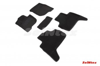 5 249 р. Комплект 3D ковриков в салон (ворсовые / чёрные) Seintex  Mitsubishi Pajero Sport  3 QE (2015-2021). Увеличить фотографию 1