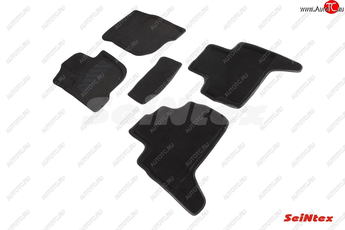 5 249 р. Комплект 3D ковриков в салон (ворсовые / чёрные) Seintex  Mitsubishi Pajero Sport  3 QE (2015-2021)