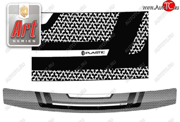 2 349 р. Дефлектор капота CA-Plastiс  Mitsubishi Pajero Sport  1 PA (1996-2008) (Серия Art черная)