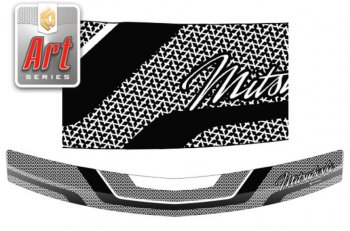 2 349 р. Дефлектор капота CA-Plastiс  Mitsubishi Pajero Sport ( 2 PB,  3 PB) (2008-2017) (Серия Art графит). Увеличить фотографию 1