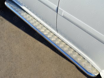 24 749 р. Пороги Russtal d63 с листом Mitsubishi Pajero Sport 2 PB дорестайлинг (2008-2013) (лист алюминий, труба нержавейка). Увеличить фотографию 2