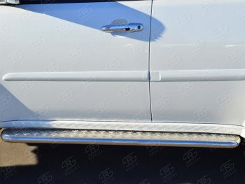 Пороги Russtal d63 с листом Mitsubishi Pajero Sport 2 PB дорестайлинг (2008-2013)  (лист алюминий, труба нержавейка)
