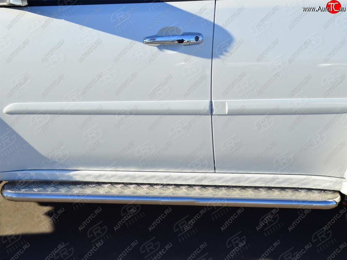 24 749 р. Пороги Russtal d63 с листом Mitsubishi Pajero Sport 2 PB дорестайлинг (2008-2013) (лист алюминий, труба нержавейка)
