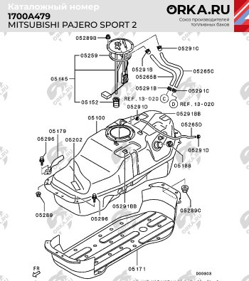 19 499 р. Бак топливный BAKPLAST (70 л., пластиковый) Mitsubishi Pajero Sport 2 PB дорестайлинг (2008-2013). Увеличить фотографию 4