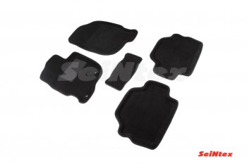 5 249 р. Комплект 3D ковриков в салон (ворсовые / чёрные) Seintex Mitsubishi Pajero Sport 2 PB дорестайлинг (2008-2013). Увеличить фотографию 1