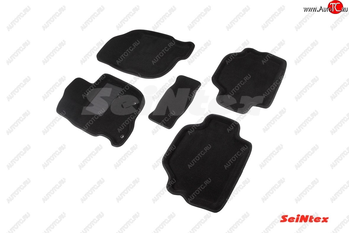 5 249 р. Комплект 3D ковриков в салон (ворсовые / чёрные) Seintex Mitsubishi Pajero Sport 2 PB дорестайлинг (2008-2013)