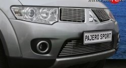 5 399 р. Декоративная вставка решетки радиатора Berkut Mitsubishi Pajero Sport 2 PB дорестайлинг (2008-2013). Увеличить фотографию 1